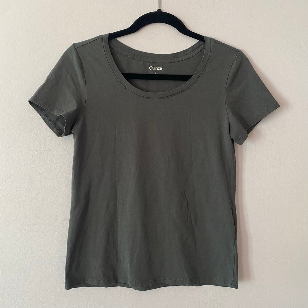Quince Shirt Charcoal Gray Crewneck Tee Cotton Lightweight Women's size Small